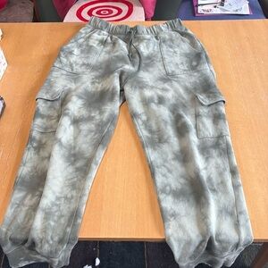 PINK green tie dye sweats